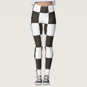 Gecontroleerde vlag (zwart en wit) (het Patroon va Leggings (Voorkant)