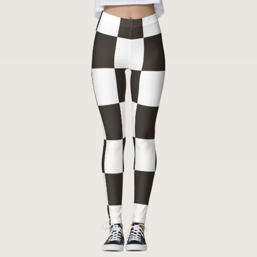 Gecontroleerde vlag (zwart en wit) (het Patroon va Leggings (Voorkant)