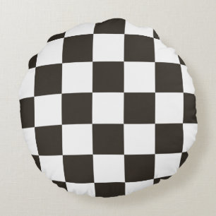 Gecontroleerde vlag (zwart en wit) (het Patroon va Rond Kussen