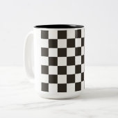 Gecontroleerde vlag (zwart en wit) (het Patroon va Tweekleurige Koffiemok (Voorkant links)