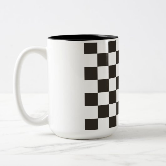 Gecontroleerde vlag (zwart en wit) (het Patroon va Tweekleurige Koffiemok (Links)