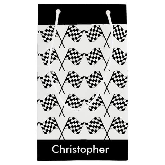 Gecontroleerde vlaggen Racing Persoonlijk Klein Cadeauzakje (Achterkant)