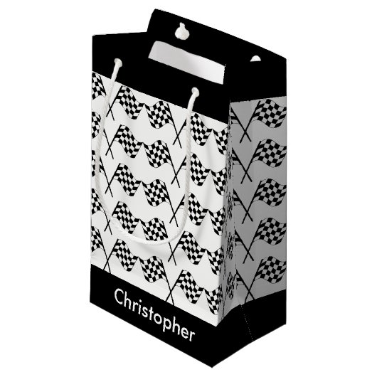 Gecontroleerde vlaggen Racing Persoonlijk Klein Cadeauzakje (Voorkant Gekanteld)