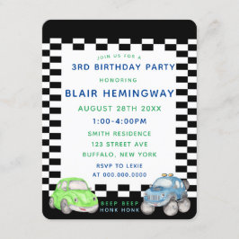 Gecontroleerde Waterverf van de vlag Auto's Boy Bi Kaart