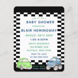 Gecontroleerde Waterverf van de vlag Baby shower Kaart