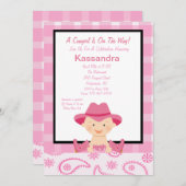 Gecontroleerde, Westerne Uitnodiging van het Baby  (Voorkant / Achterkant)