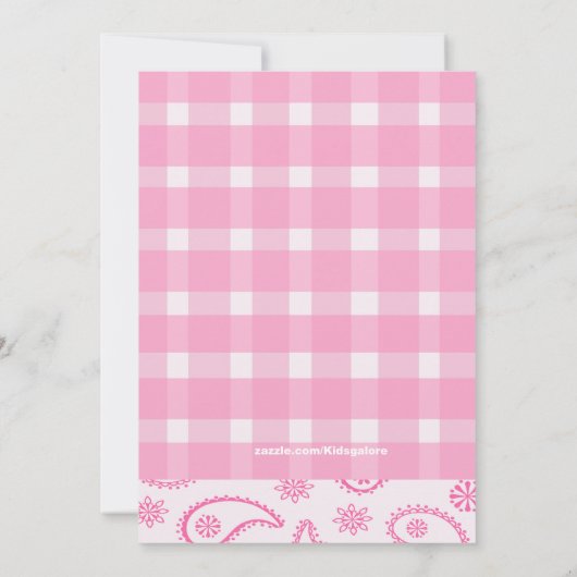 Gecontroleerde, Westerne Uitnodiging van het Baby (Achterkant)