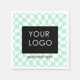 Gecontroleerde  Zaken Munt toevoegen Logo Servet