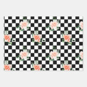 Gecontroleerde zwart-witafdrukken en roze roze afd inpakpapier vel (Voorkant 3)