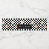 Gecontroleerde zwart-witafdrukken en roze roze afd waterfles etiket (Enkel label)