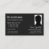 Gecontroleerde zwarte donkergrijs met monogram en  visitekaartje (Achterkant)