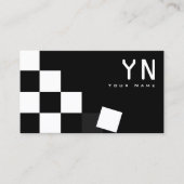 Gecontroleerde zwarte donkergrijs met monogram en  visitekaartje (Voorkant)