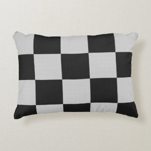 Gecontroleerde zwarte en witte vierkantjes of KLAN Accent Kussen