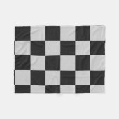 Gecontroleerde zwarte en witte vierkantjes of KLAN Fleece Deken (Voorkant (Horizontaal))