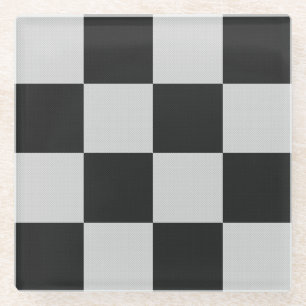 Gecontroleerde zwarte en witte vierkantjes of KLAN Glazen Onderzetter