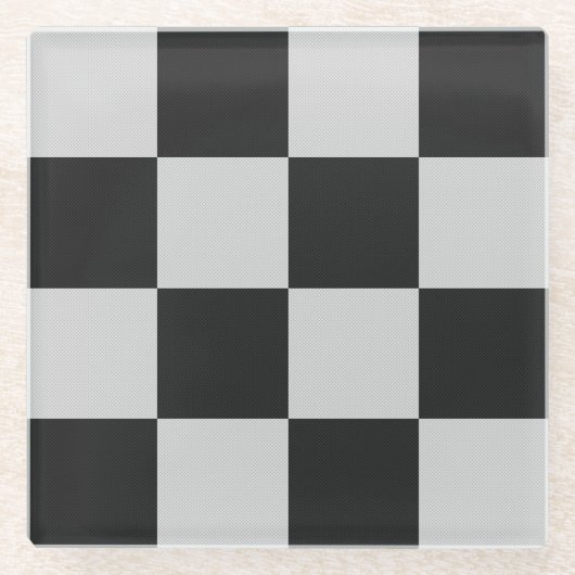 Gecontroleerde zwarte en witte vierkantjes of KLAN Glazen Onderzetter (Voorkant)
