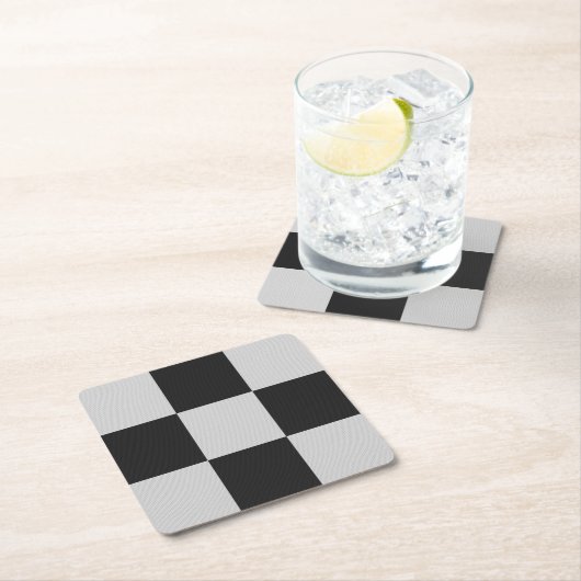 Gecontroleerde zwarte en witte vierkantjes of KLAN Kartonnen Onderzetters (Insitu)