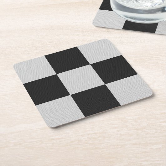 Gecontroleerde zwarte en witte vierkantjes of KLAN Kartonnen Onderzetters (Schuin)