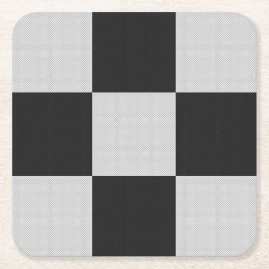 Gecontroleerde zwarte en witte vierkantjes of KLAN Kartonnen Onderzetters (Voorkant)
