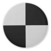 Gecontroleerde zwarte en witte vierkantjes of KLAN Keramische Knop (Voorkant)