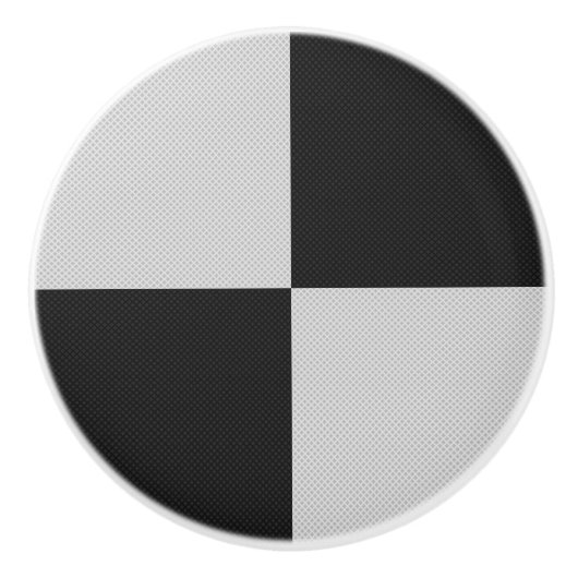 Gecontroleerde zwarte en witte vierkantjes of KLAN Keramische Knop (Voorkant)