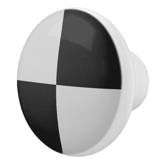 Gecontroleerde zwarte en witte vierkantjes of KLAN Keramische Knop (Rechts)