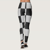 Gecontroleerde zwarte en witte vierkantjes of KLAN Leggings (Achterkant)