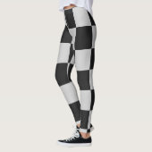 Gecontroleerde zwarte en witte vierkantjes of KLAN Leggings (Links)