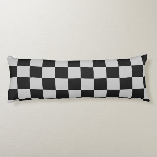 Gecontroleerde zwarte en witte vierkantjes of KLAN Lichaamskussen (Achterkant)