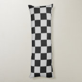 Gecontroleerde zwarte en witte vierkantjes of KLAN Lichaamskussen (Achterkant (Verticaal))