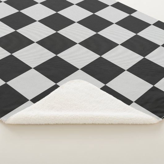 Gecontroleerde zwarte en witte vierkantjes of KLAN Sherpa Deken (3/4)