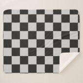 Gecontroleerde zwarte en witte vierkantjes of KLAN Sherpa Deken (Voorkant (horizontaal))