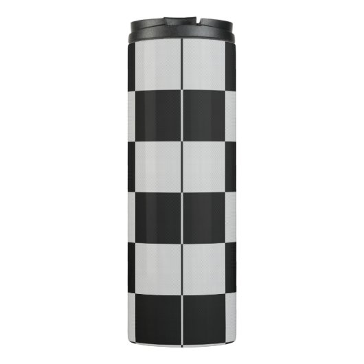 Gecontroleerde zwarte en witte vierkantjes of KLAN Thermosbeker (Achterkant)