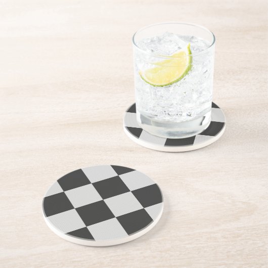 Gecontroleerde zwarte en witte vierkantjes of KLAN Zandsteen Onderzetter (Zijkant)