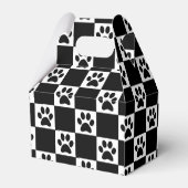 Gecontroleerde zwarte Pawprints Bedankdoosjes (Achterkant)