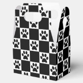 Gecontroleerde zwarte Pawprints Bedankdoosjes (Geopend)