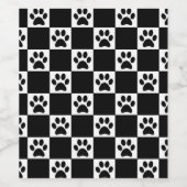 Gecontroleerde zwarte Pawprints Wijn Etiket (Enkel label)