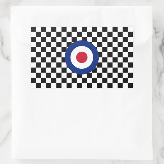 Gecontroleerde zwarte rackingdoelmodus rechthoekige sticker (Tas)