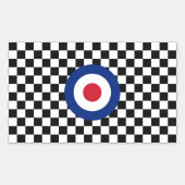 Gecontroleerde zwarte rackingdoelmodus rechthoekige sticker (Voorkant)