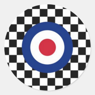 Gecontroleerde zwarte rackingdoelmodus ronde sticker