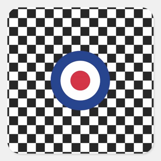 Gecontroleerde zwarte rackingdoelmodus vierkante sticker (Voorkant)