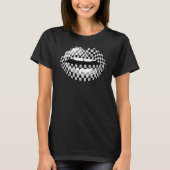 Gecontroleerde zwarte witte lup Kute Checkerboard  T-shirt (Voorkant)