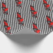 Gecontroleerde zwarte-witte Race-auto Cadeaupapier (Hoek)