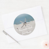 Gecoördineerd strand bruiloft thema suite ronde sticker (Envelop)