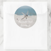Gecoördineerd strand bruiloft thema suite ronde sticker (Tas)