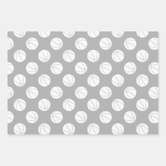 Gecoördineerde sport cadeau groen grijs basketbal inpakpapier vel (Voorkant 2)