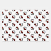 Gecoördineerde sport cadeau kastanjebruin basketba inpakpapier vel (Voorkant 3)