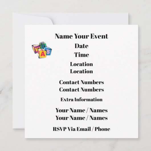 Gecorrigeerd Baby shower Kaart (Achterkant)