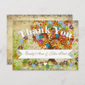 Gecorrigeerd bos Dank je bruiloft Briefkaart (Voorkant / Achterkant)