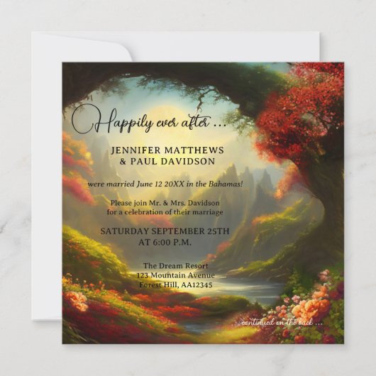 Gecorrigeerd woud QR gelukkig altijd na bruiloft Kaart (Voorkant)